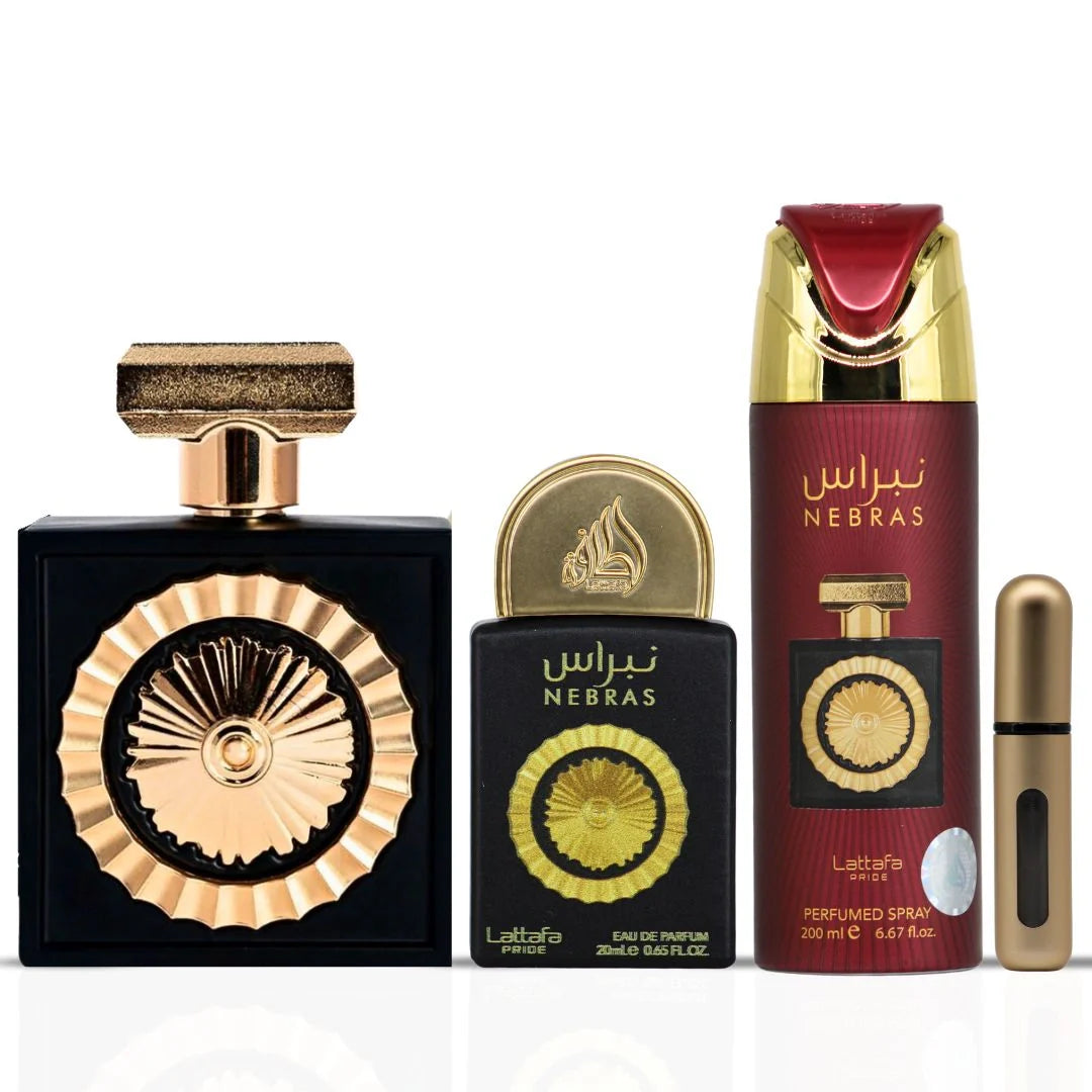 Lattafa - Pack Nebras - 20 y 100ml (fragancia EDP)  + 200ml (desodorante)